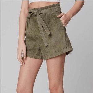 Blank NYC Rosemary High Waist Tie Suede Shorts